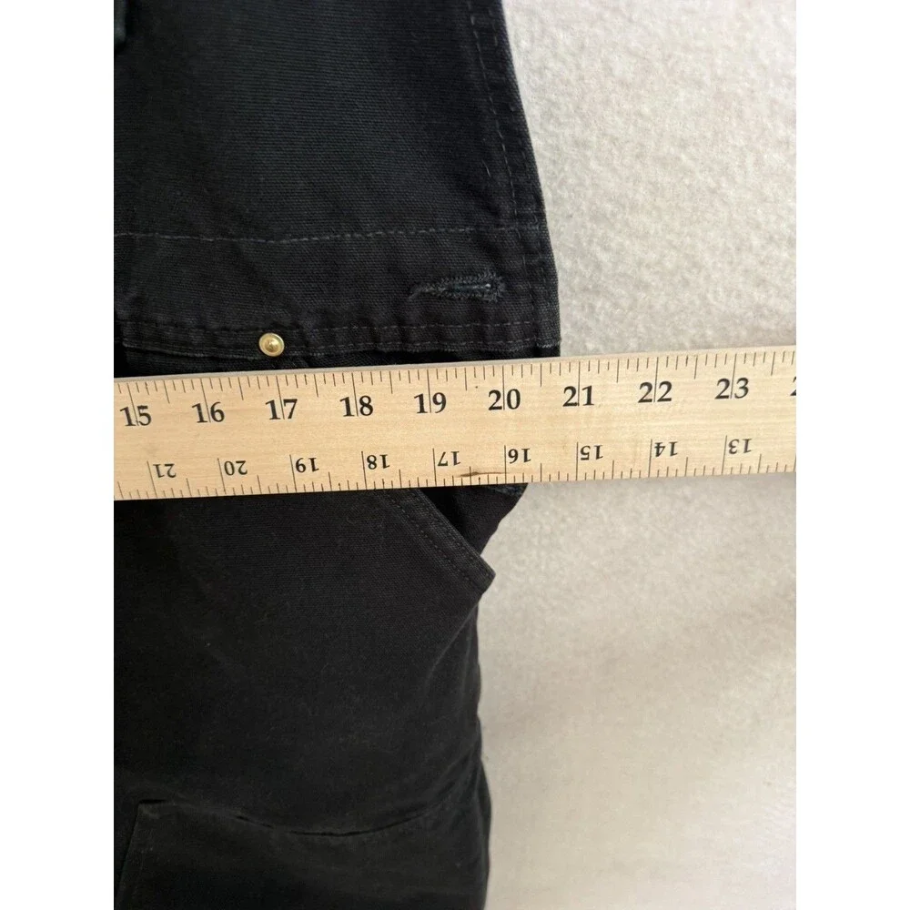 Carhartt  Black Bib Overalls With Quilt Insulation  Size 40x30 Thick Red Inside